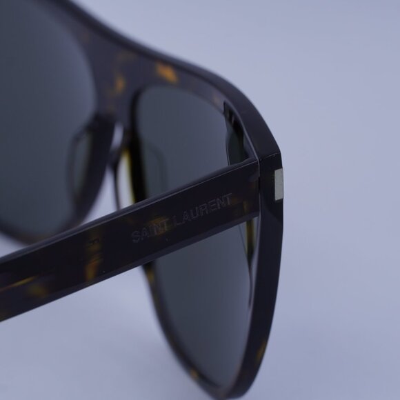 Saint Laurent SL 1 SLIM 002 Sunglasses Havana Square Frame, Grey Lenses - Picture 5 of 10